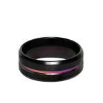 Men Black & Blue Solid Finger Ring