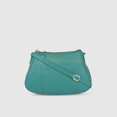 Teal Green Solid Sling Bag